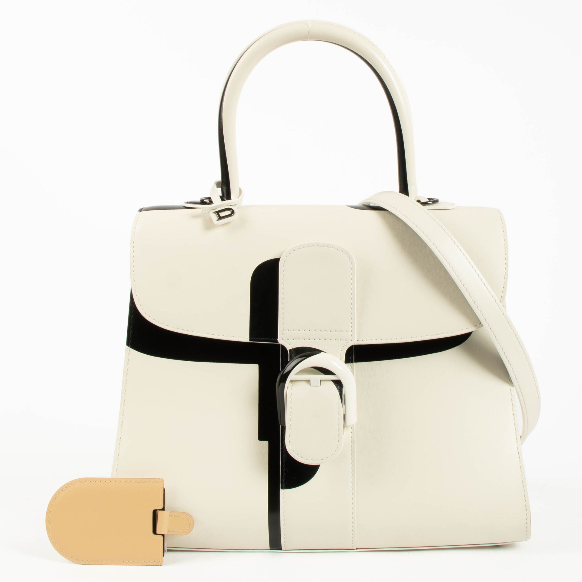 Delvaux Ivory Box Calf Light & Shadow Brillant MM Bag