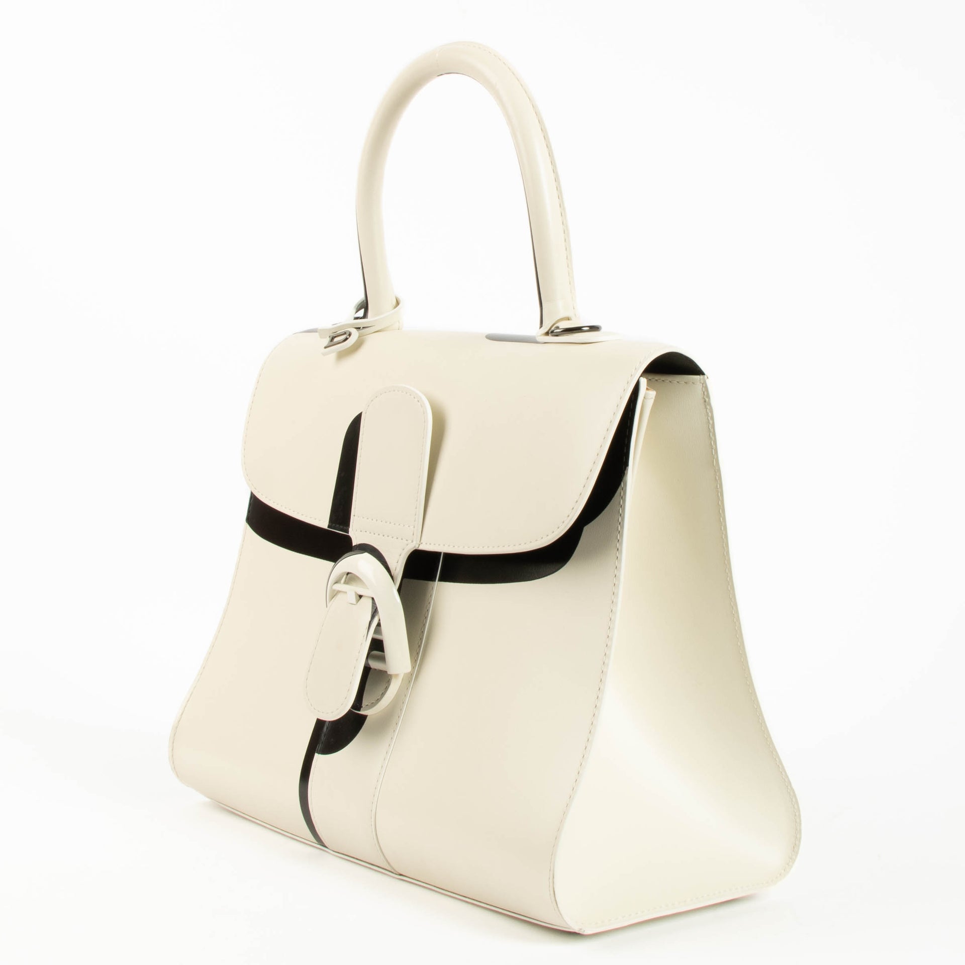 Delvaux Ivory Box Calf Light & Shadow Brillant MM Bag