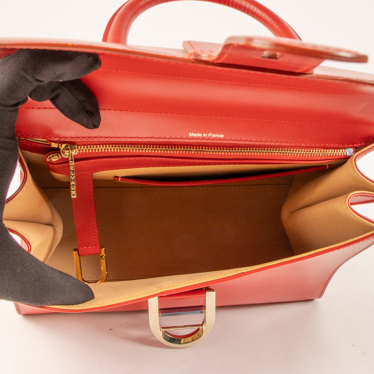 Delvaux Lipstick Box Calf Brillant MM Bag