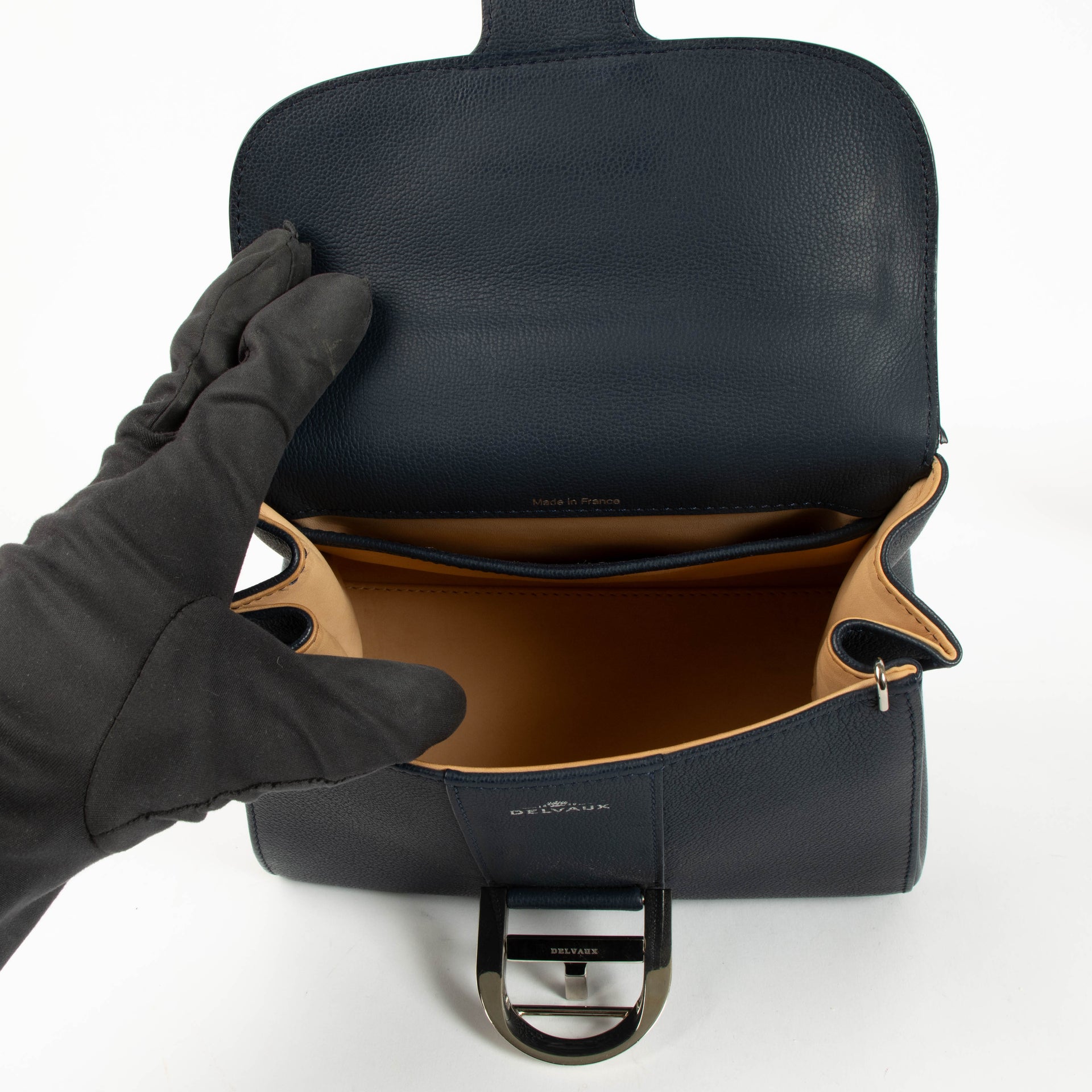 Delvaux Navy Rodeo Calf Brillant Mini Bag
