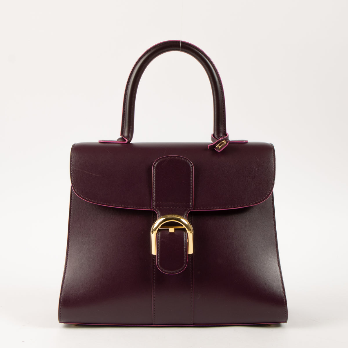 Delvaux Prune Box Calf Brillant MM Bag