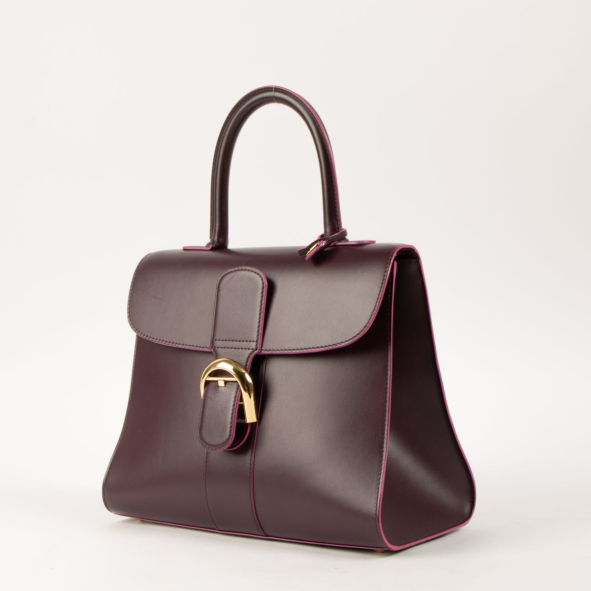 Delvaux Prune Box Calf Brillant MM Bag