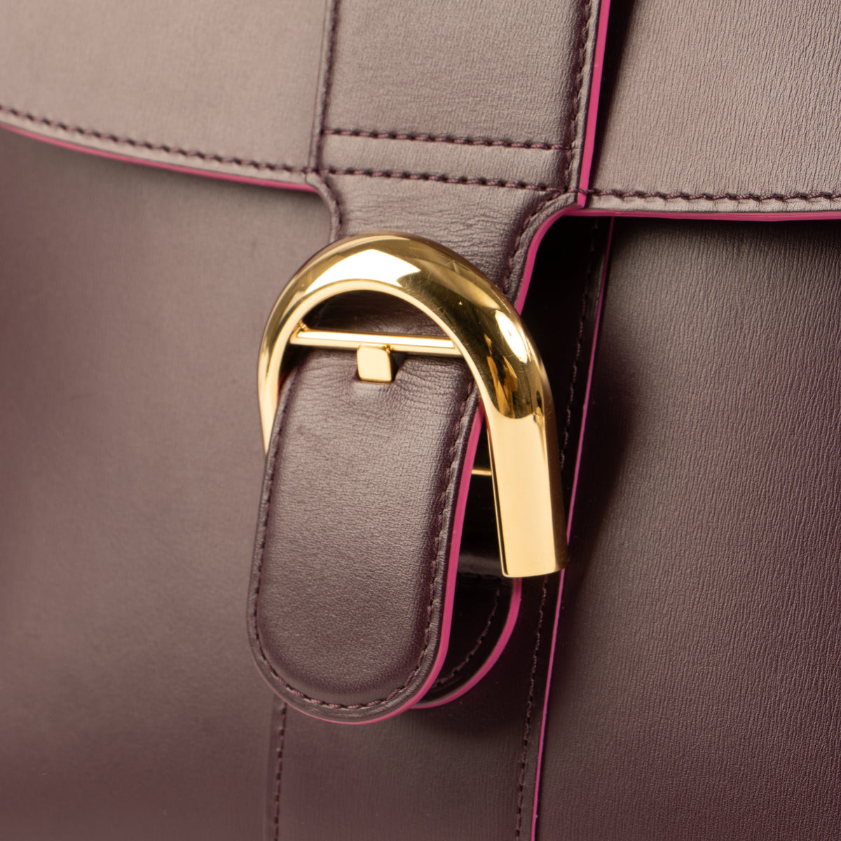 Delvaux Prune Box Calf Brillant MM Bag