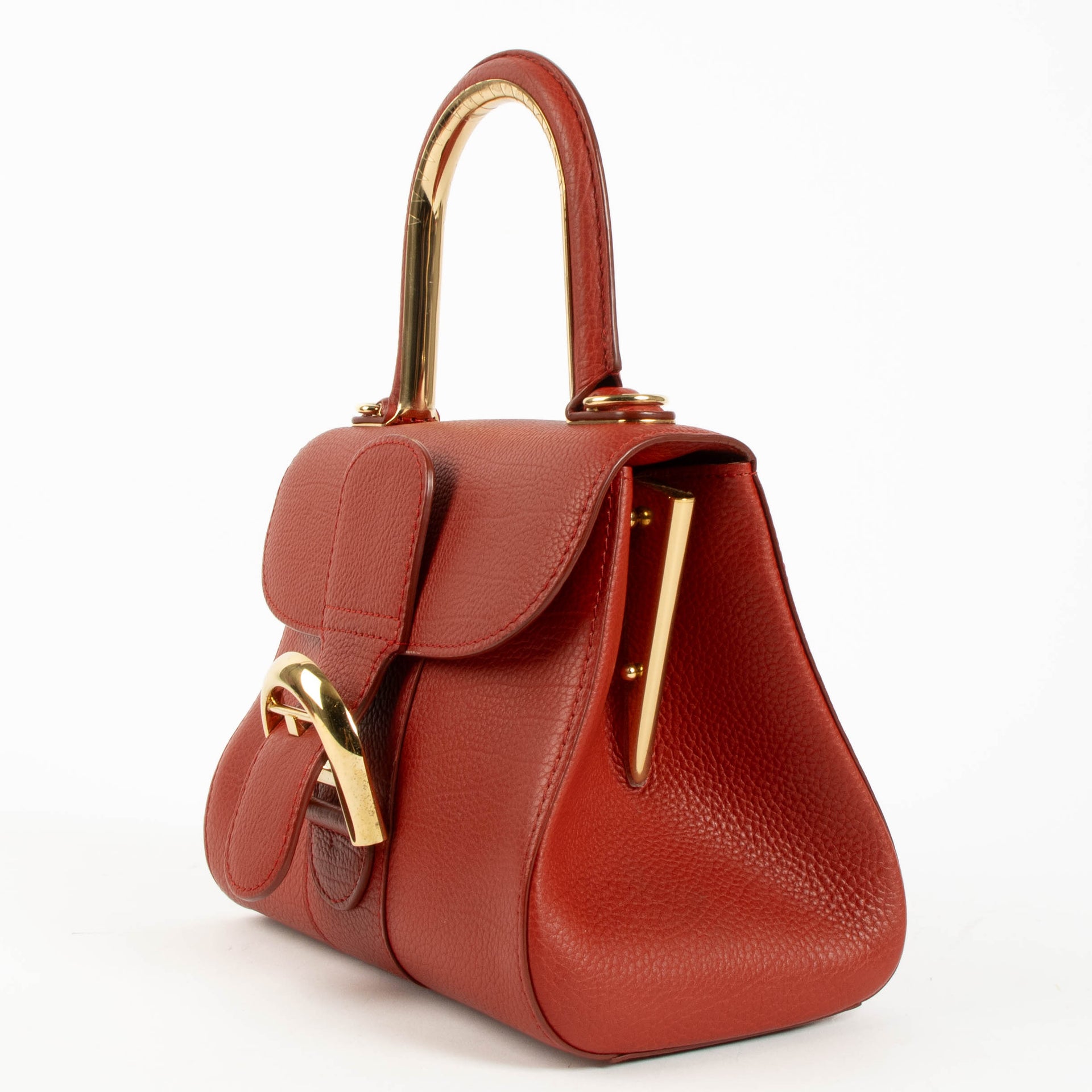 Delvaux Scarlet Red Metal Glam Brillant Mini Bag