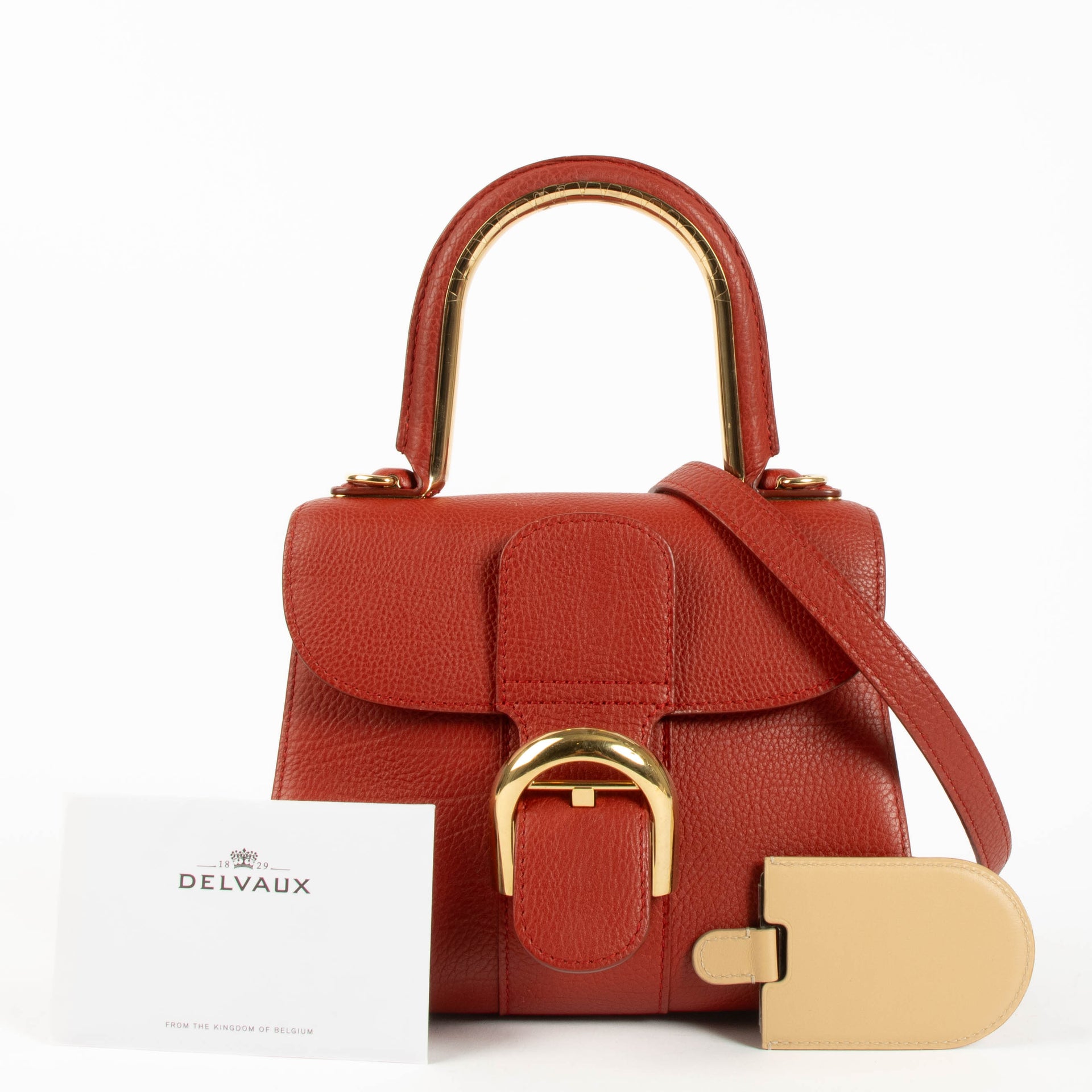 Delvaux Scarlet Red Metal Glam Brillant Mini Bag