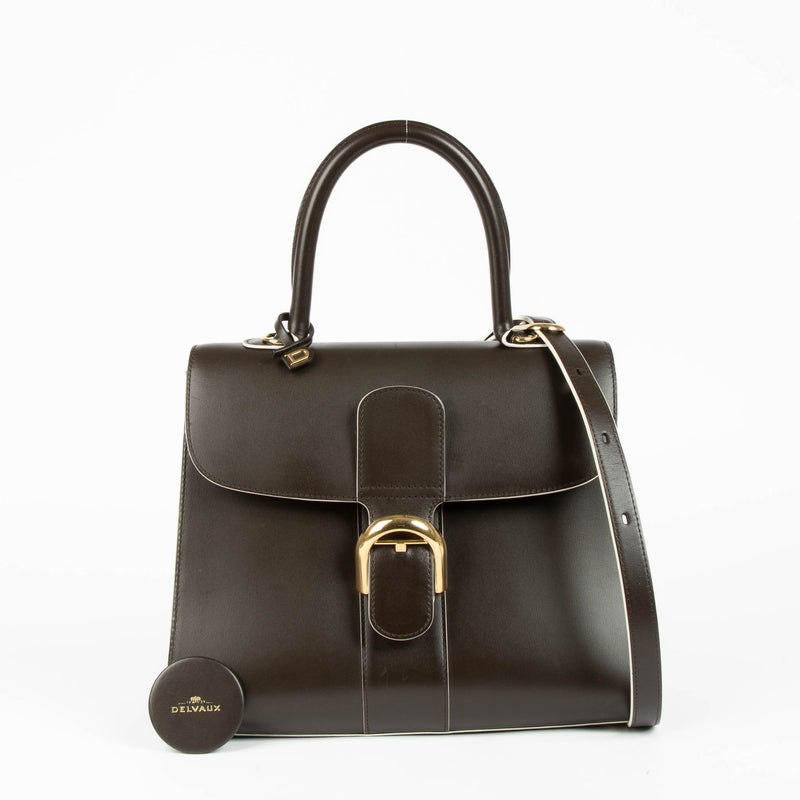 Delvaux Ebene Box Calf Brillant MM Bag