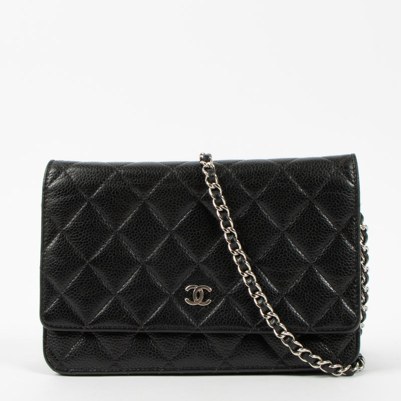 Shop the authentic Chanel Black Caviar Classic Wallet On Chain Bag second hand on Labellov.com!