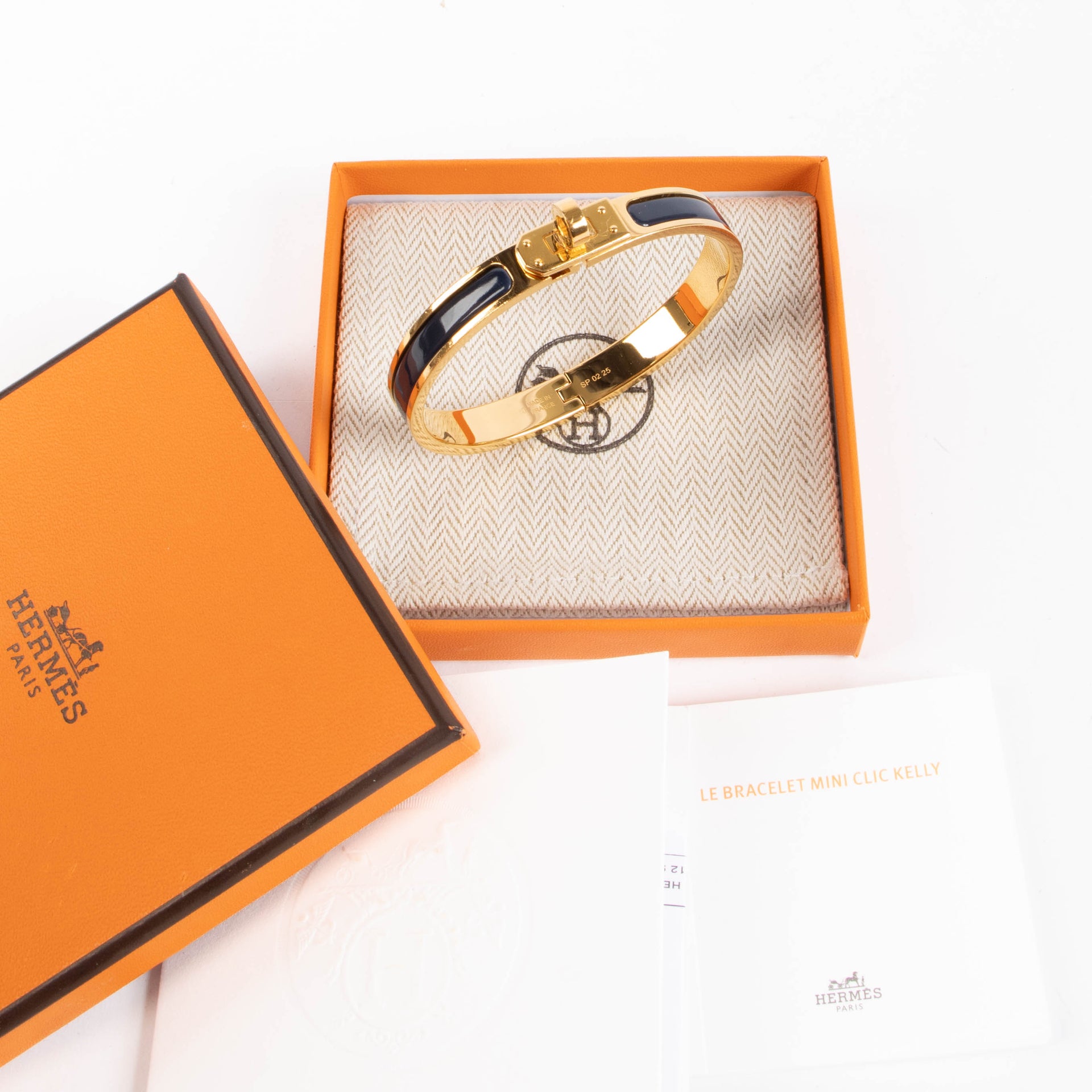 Hermes Ultramarine Mini Clic Kelly Bracelet - Size GM