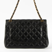 Shop this authentic luxury Chanel Black Lambskin Large/Jumbo Classic Bag Pre-Loved on Labellov.com