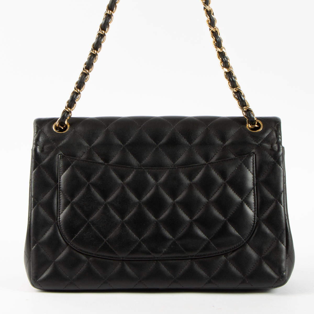 Shop this authentic luxury Chanel Black Lambskin Large/Jumbo Classic Bag Pre-Loved on Labellov.com