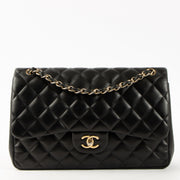 Shop this authentic Chanel Black Lambskin Large/Jumbo Classic Bag pre-loved on Labellov.com