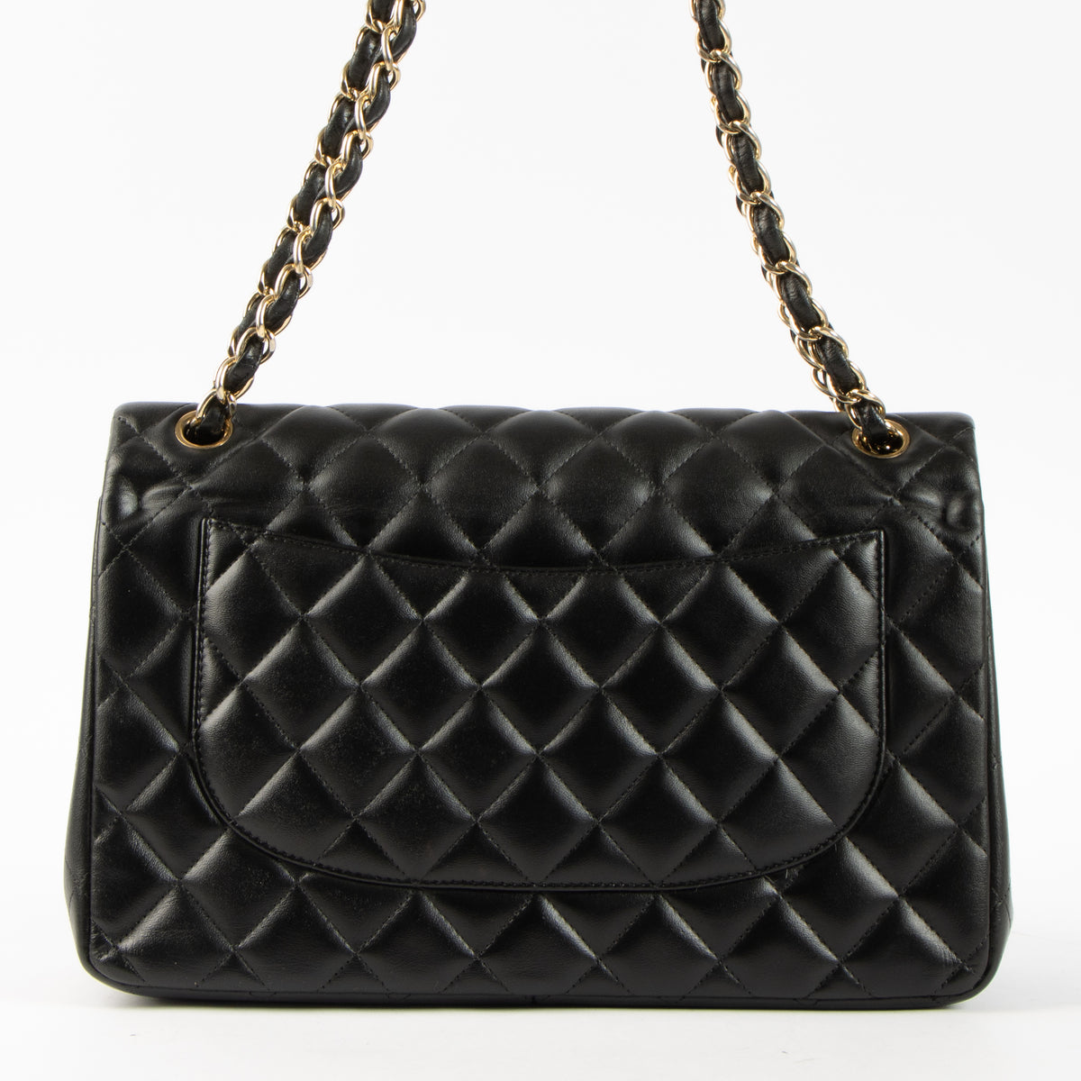 Shop this authentic Chanel Black Lambskin Large/Jumbo Classic Bag pre-loved on Labellov.com