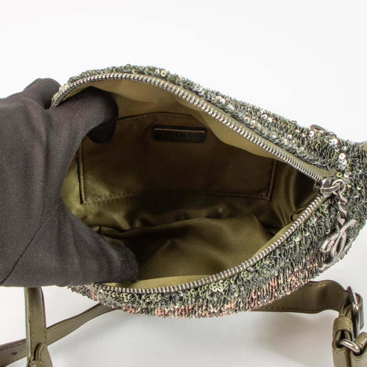 Chanel 17C Green Sequin Coco Cuba Bum Bag