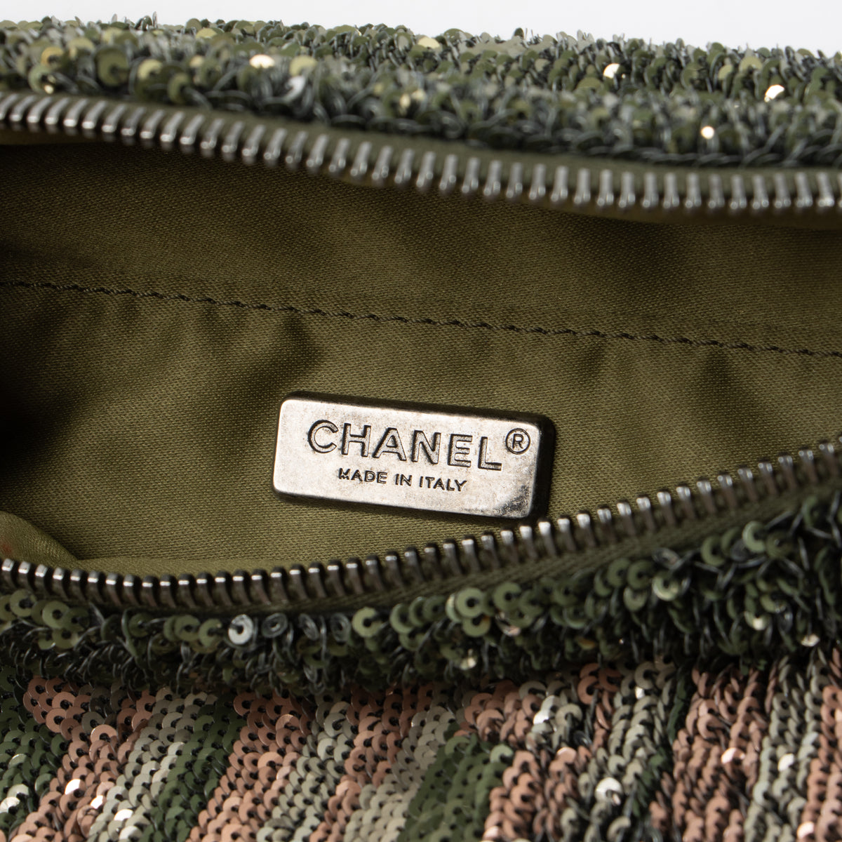 Chanel 17C Green Sequin Coco Cuba Bum Bag