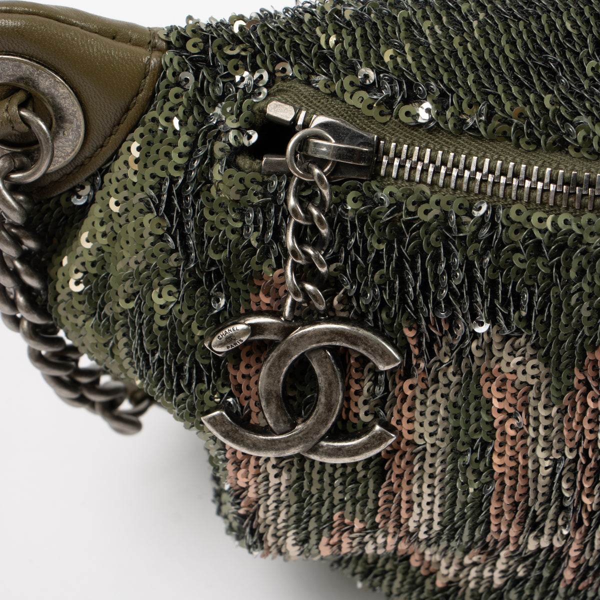 Chanel 17C Green Sequin Coco Cuba Bum Bag