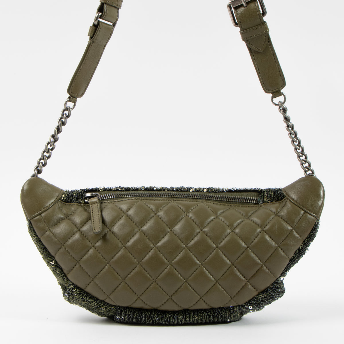 Chanel 17C Green Sequin Coco Cuba Bum Bag