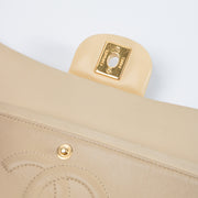 Shop this authentic Chanel Beige Lambskin Medium Classic 11.12 Handbag pre-loved on Labellov.com
