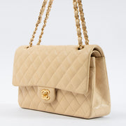 Shop this authentic Chanel Beige Lambskin Medium Classic 11.12 Handbag pre-loved on Labellov.com