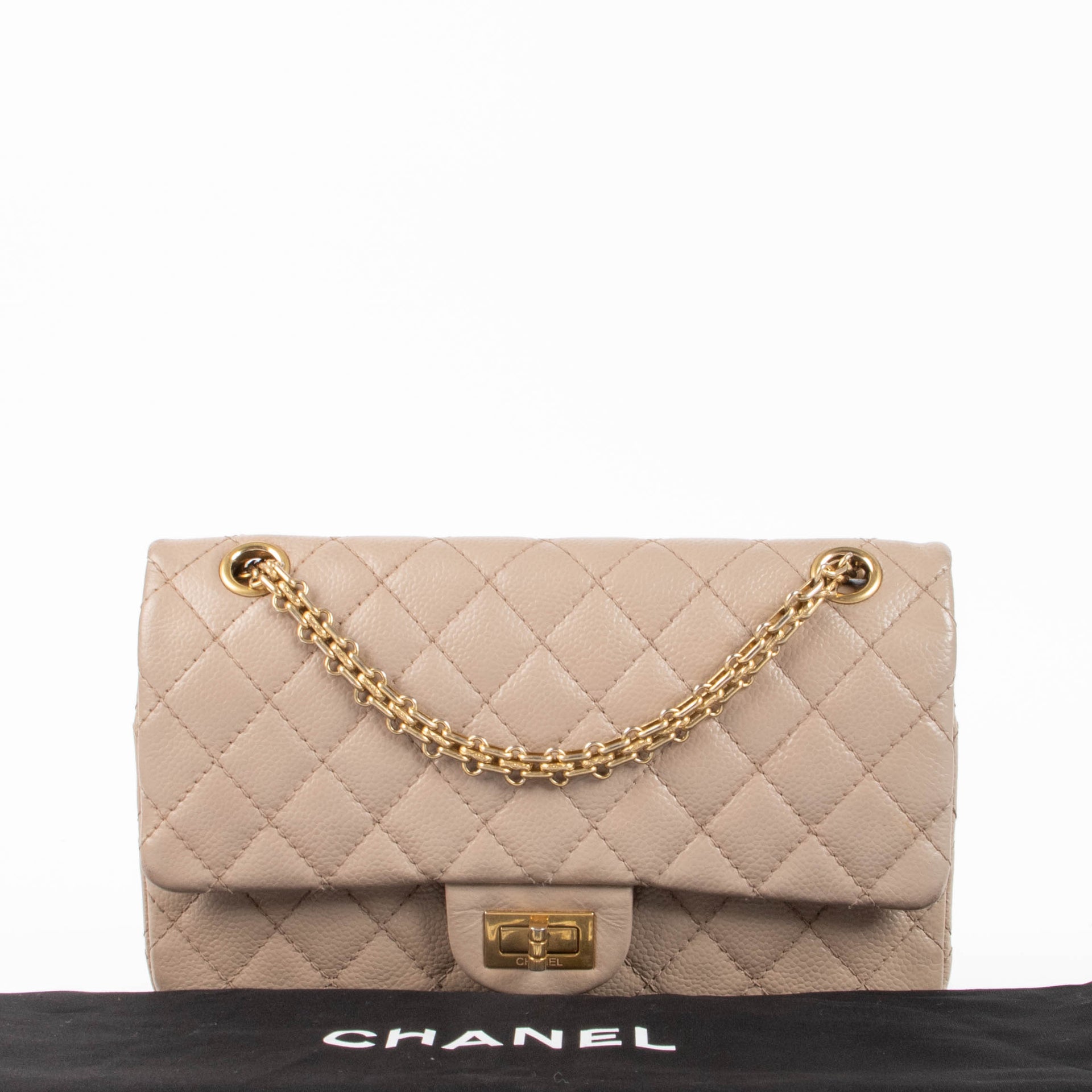 Chanel Taupe Aged Calfskin Medium 2.55 Reissue Bag
