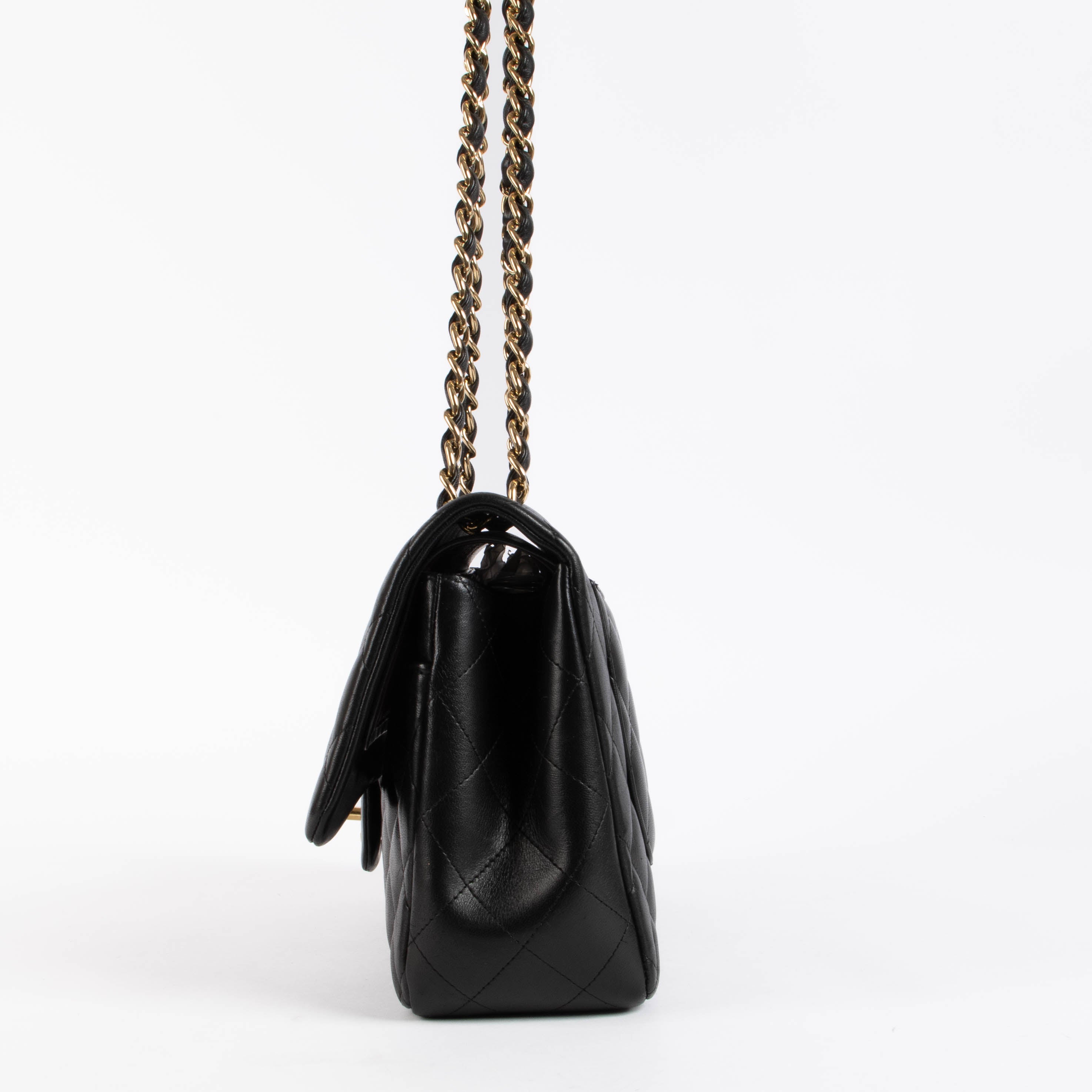 Chanel Black Lambskin Large/Jumbo Classic Flap Bag – Labellov