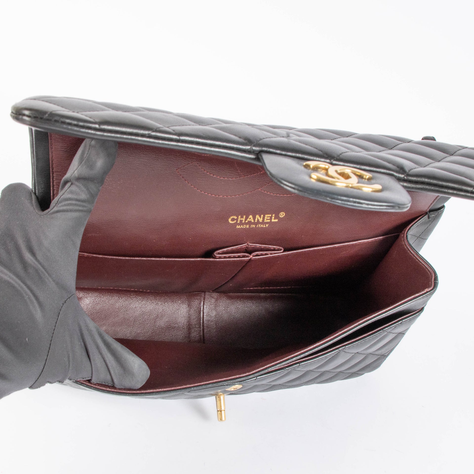 Chanel Black Lambskin Large Classic Flap Bag