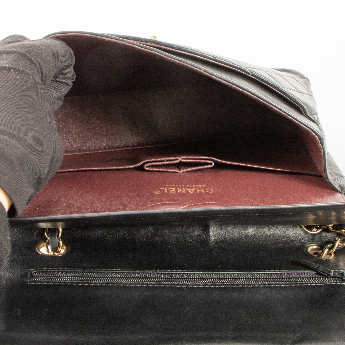Shop this authentic Chanel Black Lambskin Medium Classic 11.12 Handbag pre-loved on Labellov.com