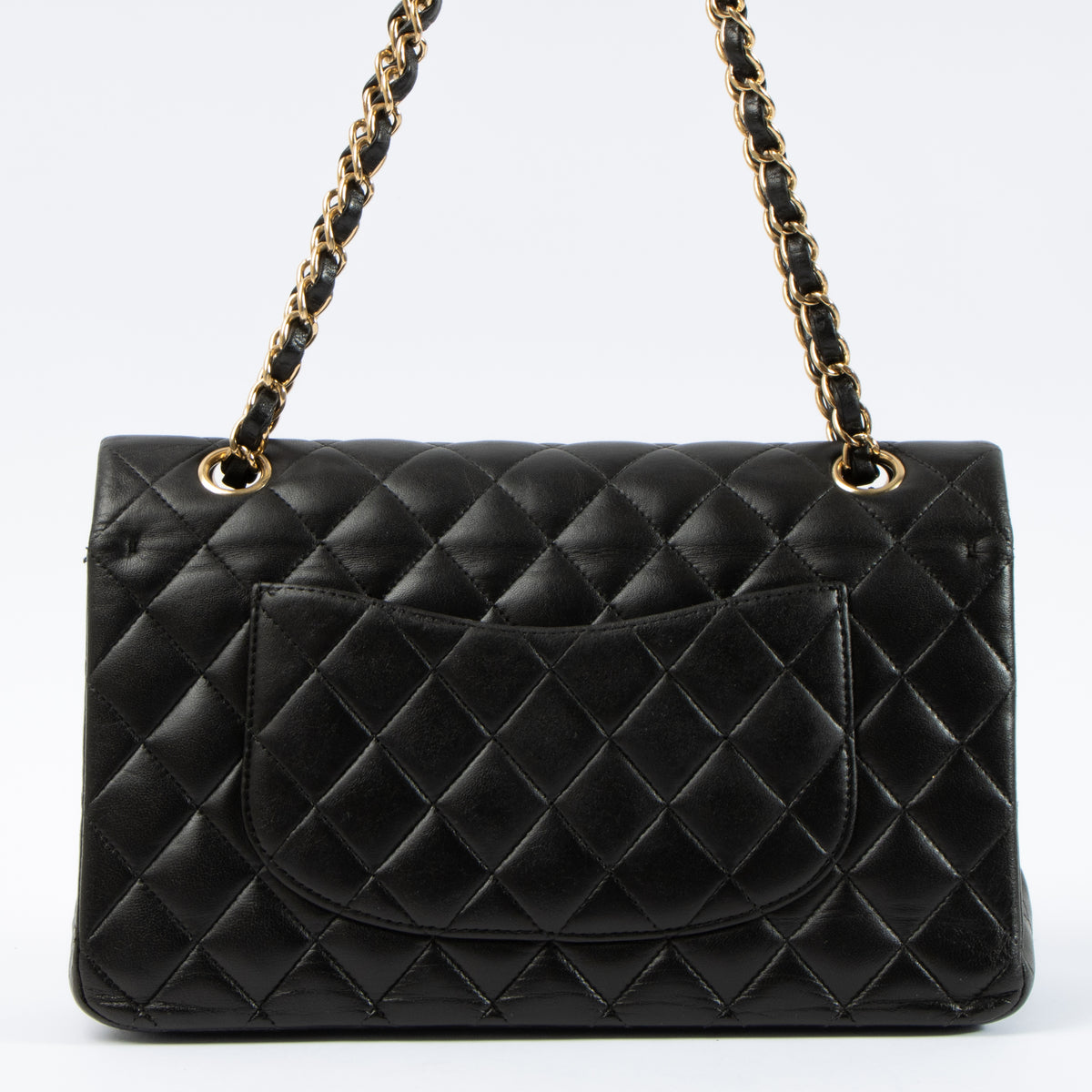 Shop this authentic Chanel Black Lambskin Medium Classic 11.12 Handbag pre-loved on Labellov.com 