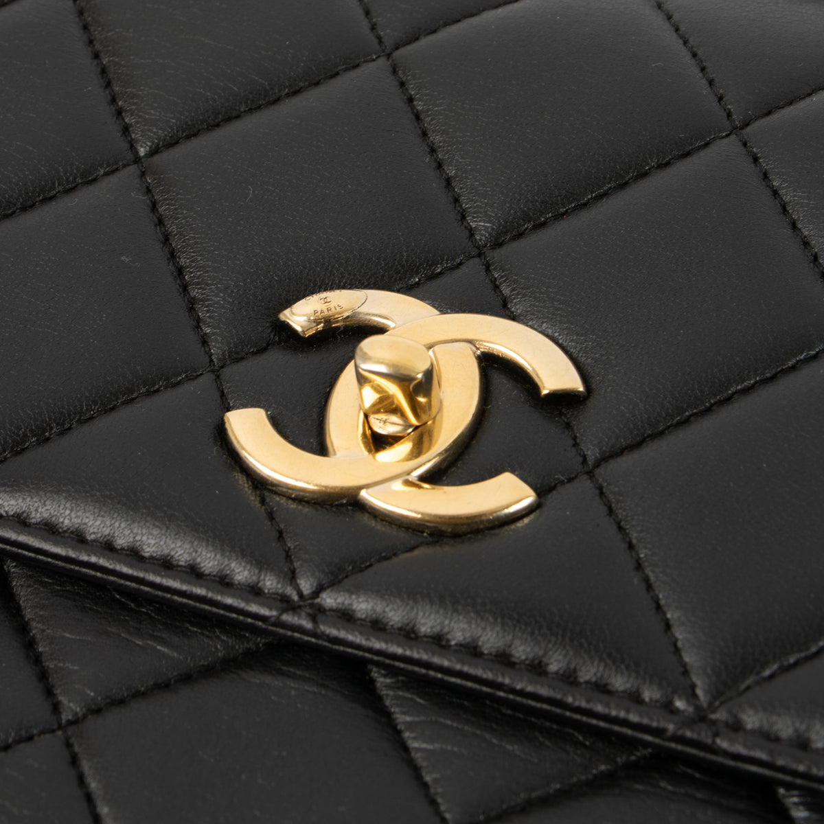 Shop this authentic Chanel Black Lambskin Medium Trendy CC Bag pre-loved on Labellov.com