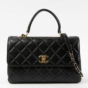 Shop this authentic Chanel Black Lambskin Medium Trendy CC Bag pre-loved on Labellov.com