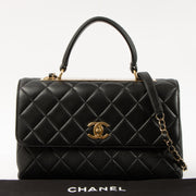 Shop this authentic Chanel Black Lambskin Medium Trendy CC Bag pre-loved on Labellov.com