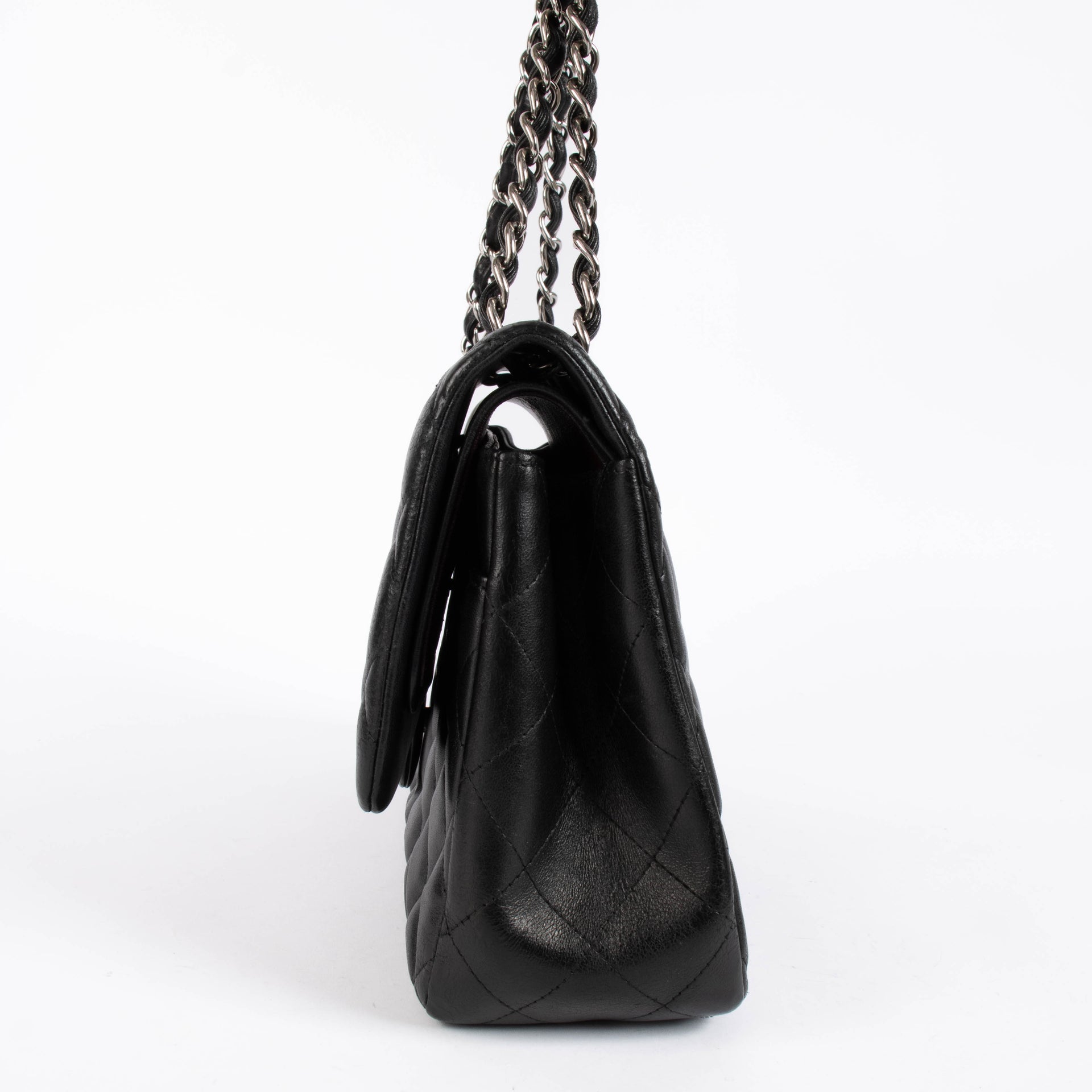 Chanel Black Lambskin Large Classic Flap Bag