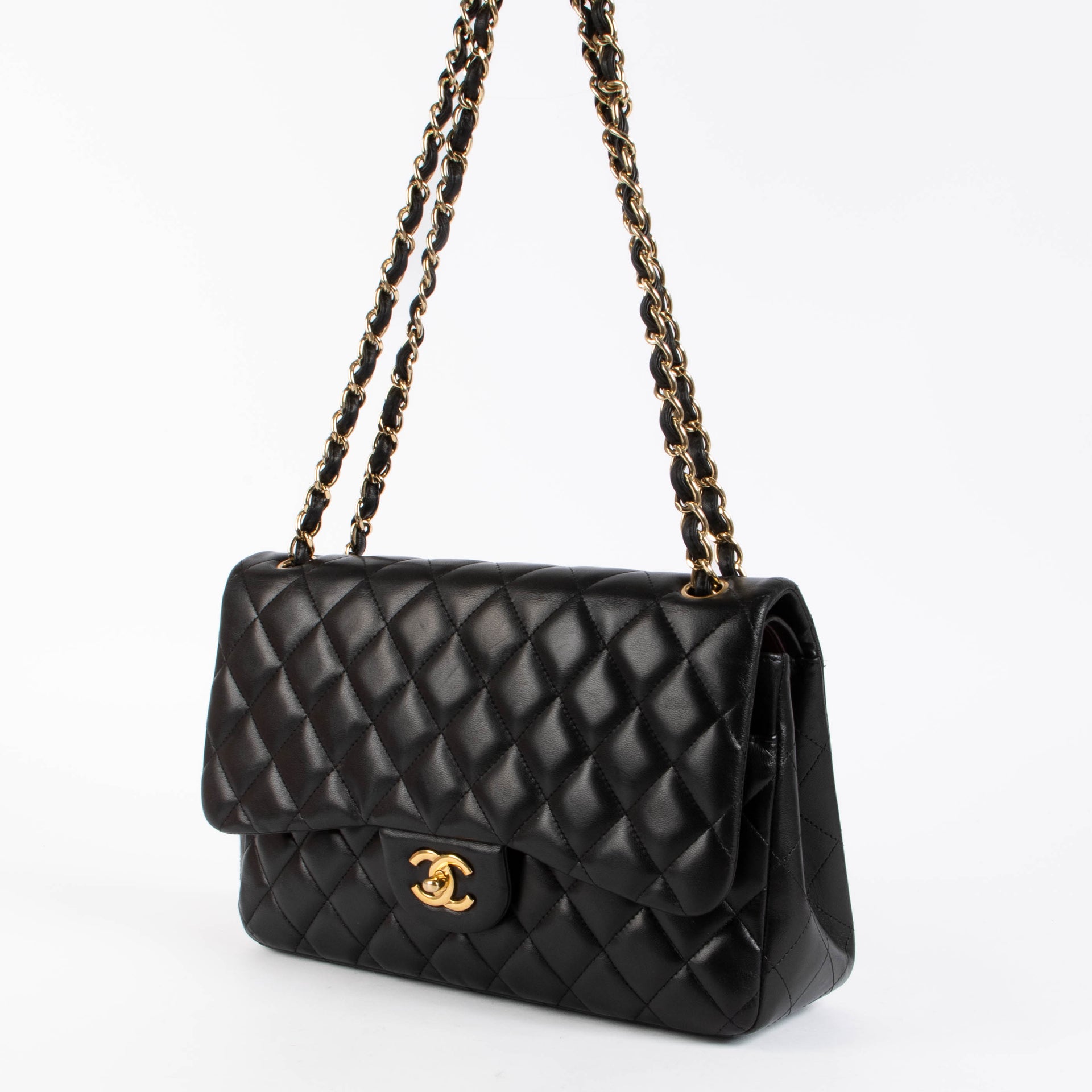 Chanel Black Lambskin Large Classic Flap Bag
