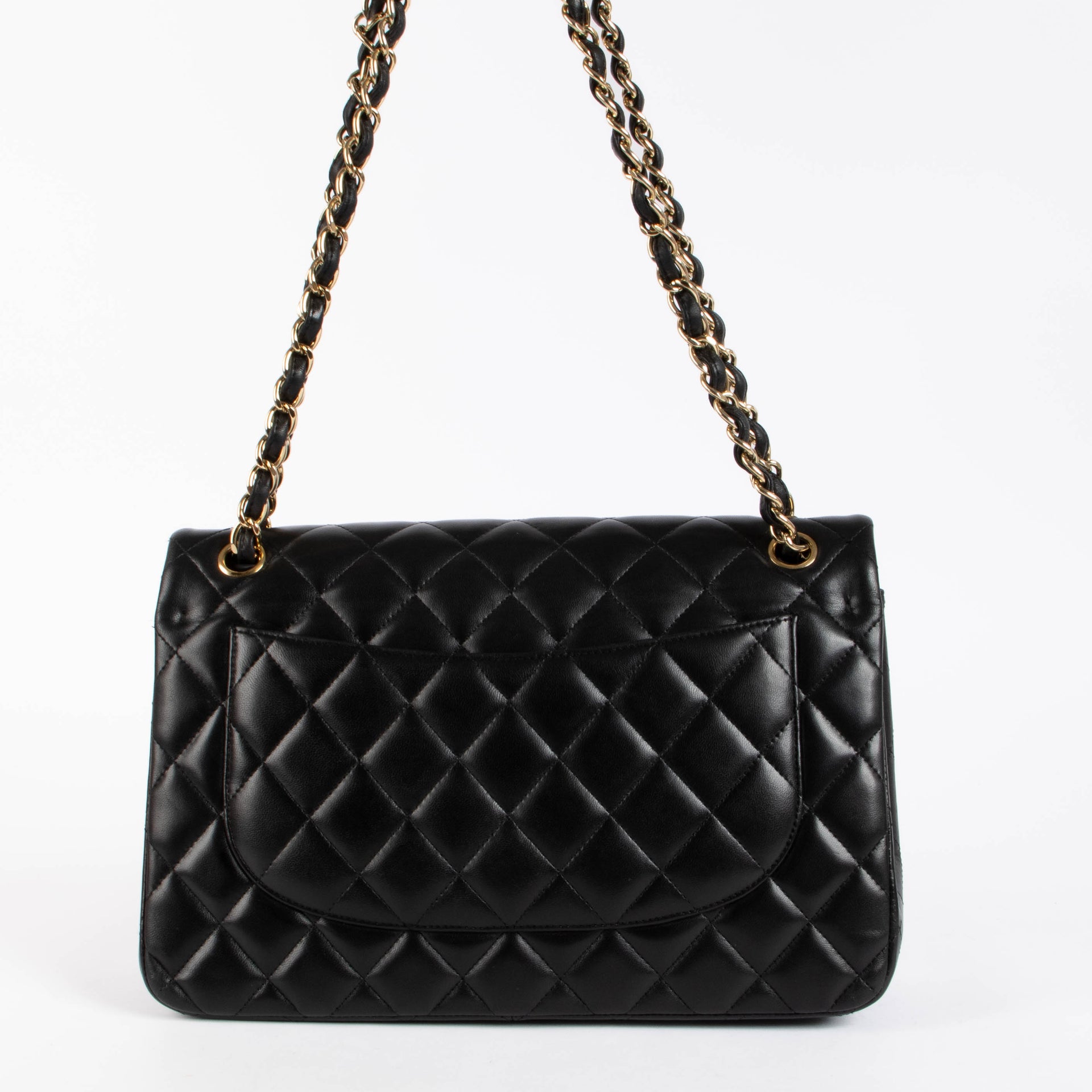 Chanel Black Lambskin Large Classic Flap Bag