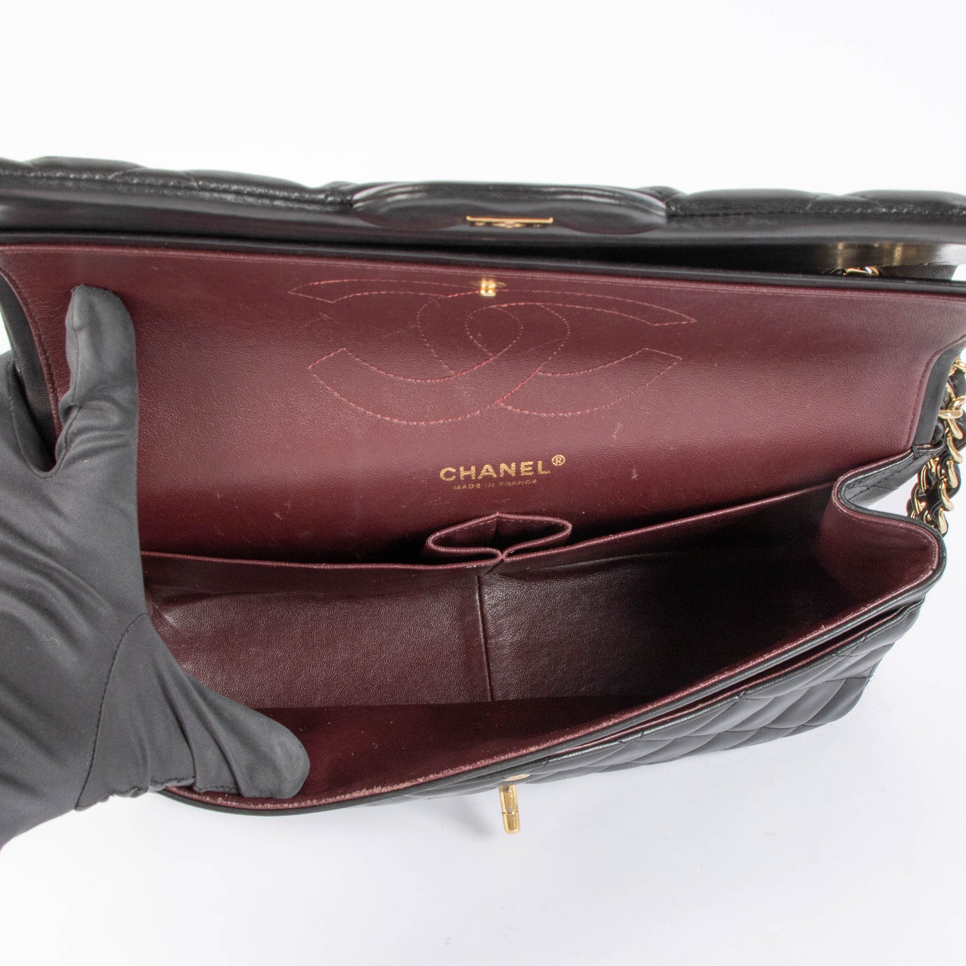 Chanel Black Lambskin Large Classic Flap Bag