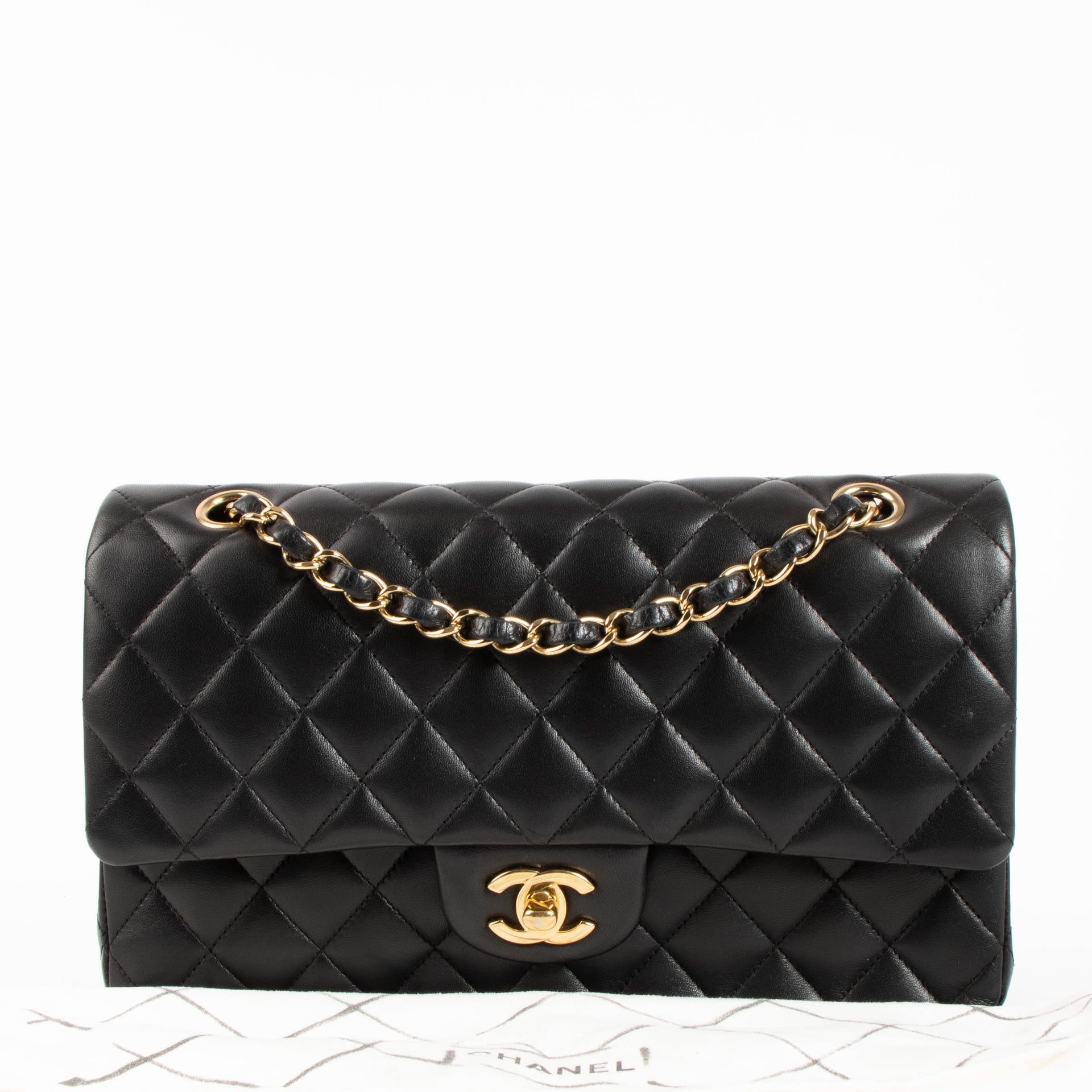 Chanel Black Lambskin Medium Classic 11.12 Bag