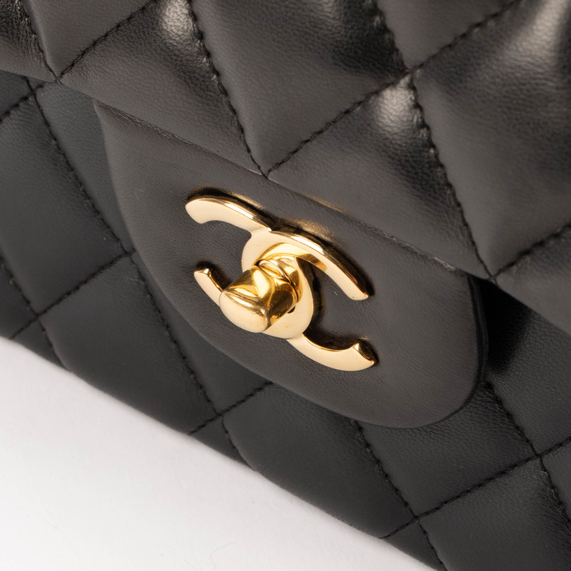 Chanel Black Lambskin Large/Jumbo Classic Handbag