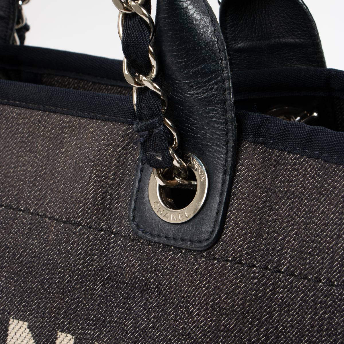 Chanel Blue Denim Deauville Large Shopping Bag