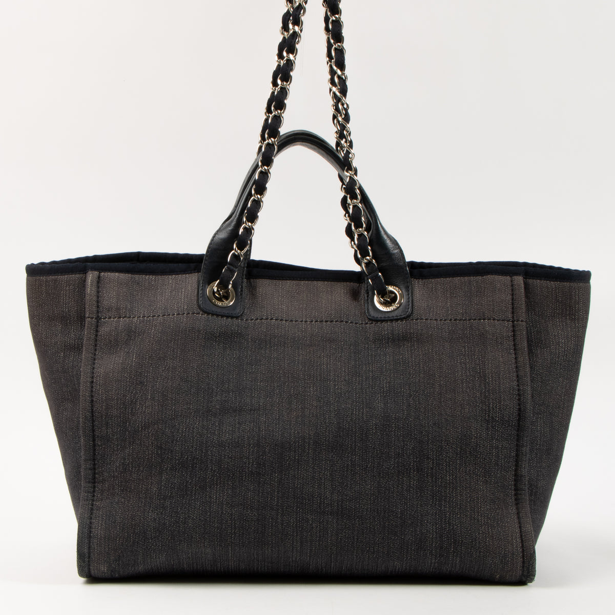 Chanel Blue Denim Deauville Large Shopping Bag