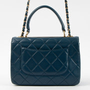 Shop this authentic Chanel Blue Lambskin Small Trendy CC Bag pre-loved on Labellov.com