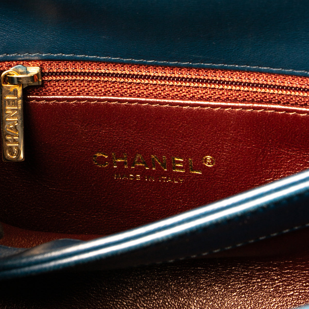 Shop this authentic Chanel Blue Lambskin Small Trendy CC Bag pre-loved on Labellov.com