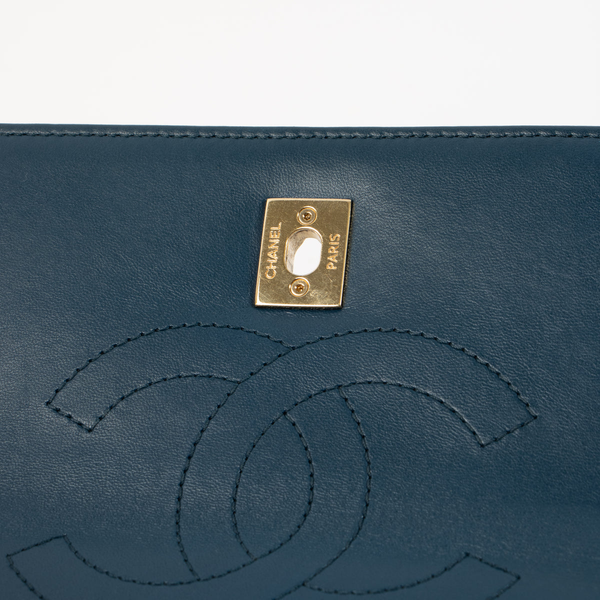 Shop this authentic Chanel Blue Lambskin Small Trendy CC Bag pre-loved on Labellov.com