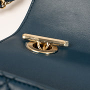 Shop this authentic Chanel Blue Lambskin Small Trendy CC Bag pre-loved on Labellov.com