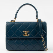 Shop this authentic Chanel Blue Lambskin Small Trendy CC Bag pre-loved on Labellov.com