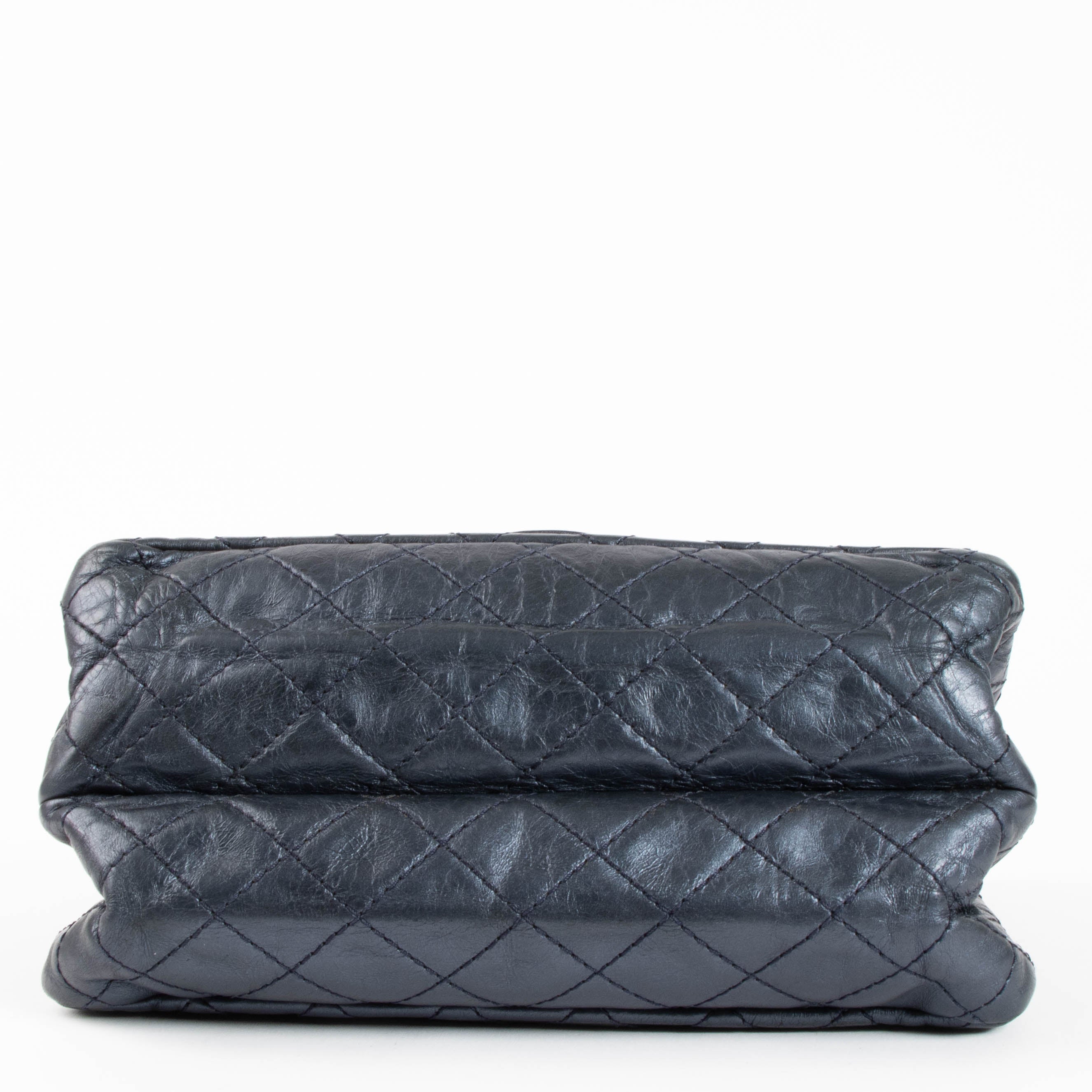 Chanel Metallic Blue Aged Calfskin Accordion Medium 2.55 Reissue