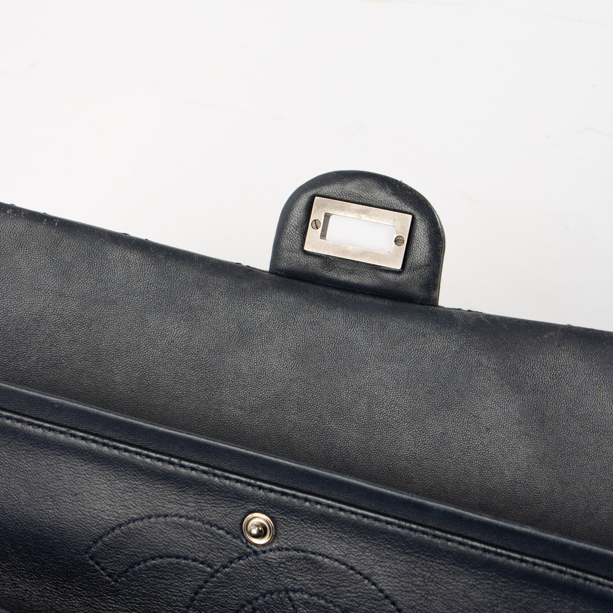 Shop this authentic Chanel Blue Patent Leather Large 2.55 Reissue Bag Pre-Loved on Labellov.com