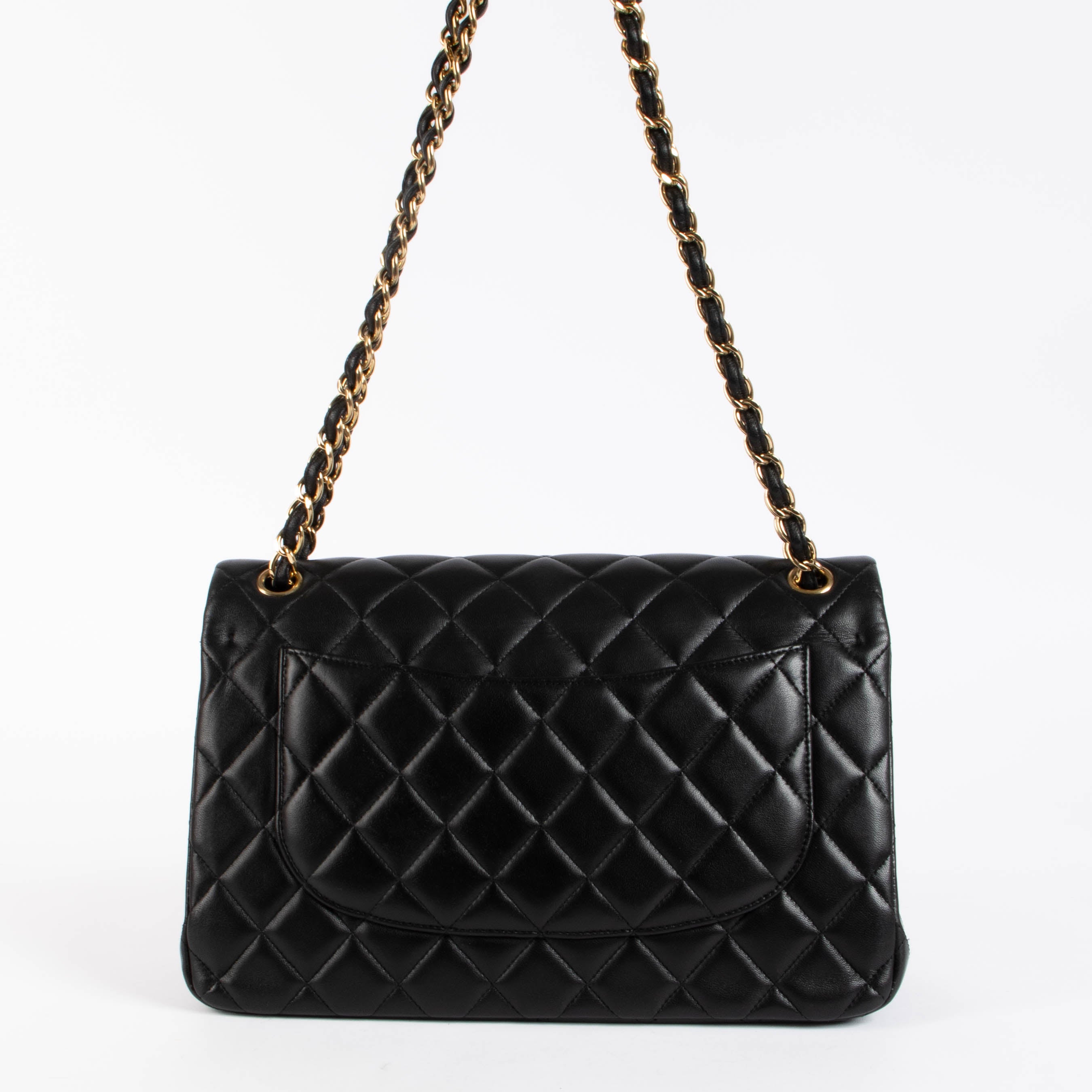 Chanel Black Lambskin Large/Jumbo Classic Flap Bag – Labellov