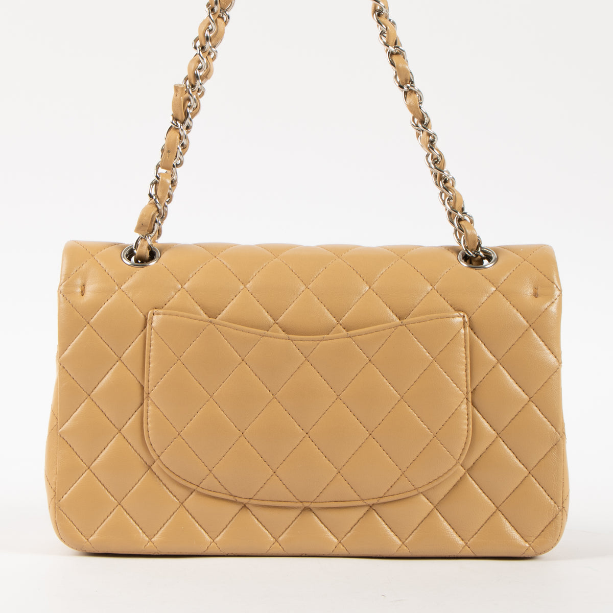 Shop this authentic Chanel Dark Beige Lambskin Medium Classic 11.12 Handbag pre-loved on Labellov.com