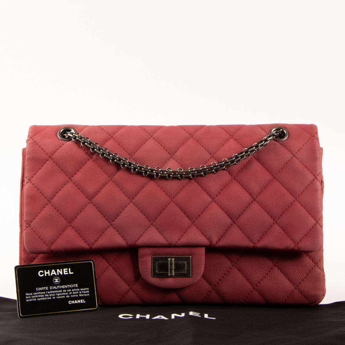 Shop this authentic Chanel Framboise Matte Caviar Maxi 2.55 Reissue Bag Pre-Loved on Labellov.com