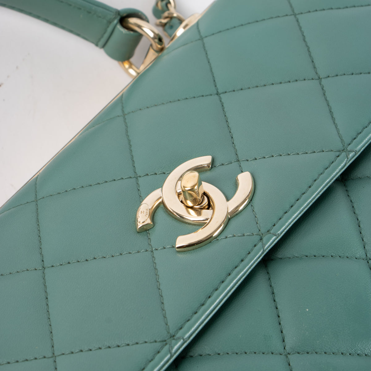Shop this authentic Chanel Green Small Trendy CC Bag pre-loved on Labellov.com