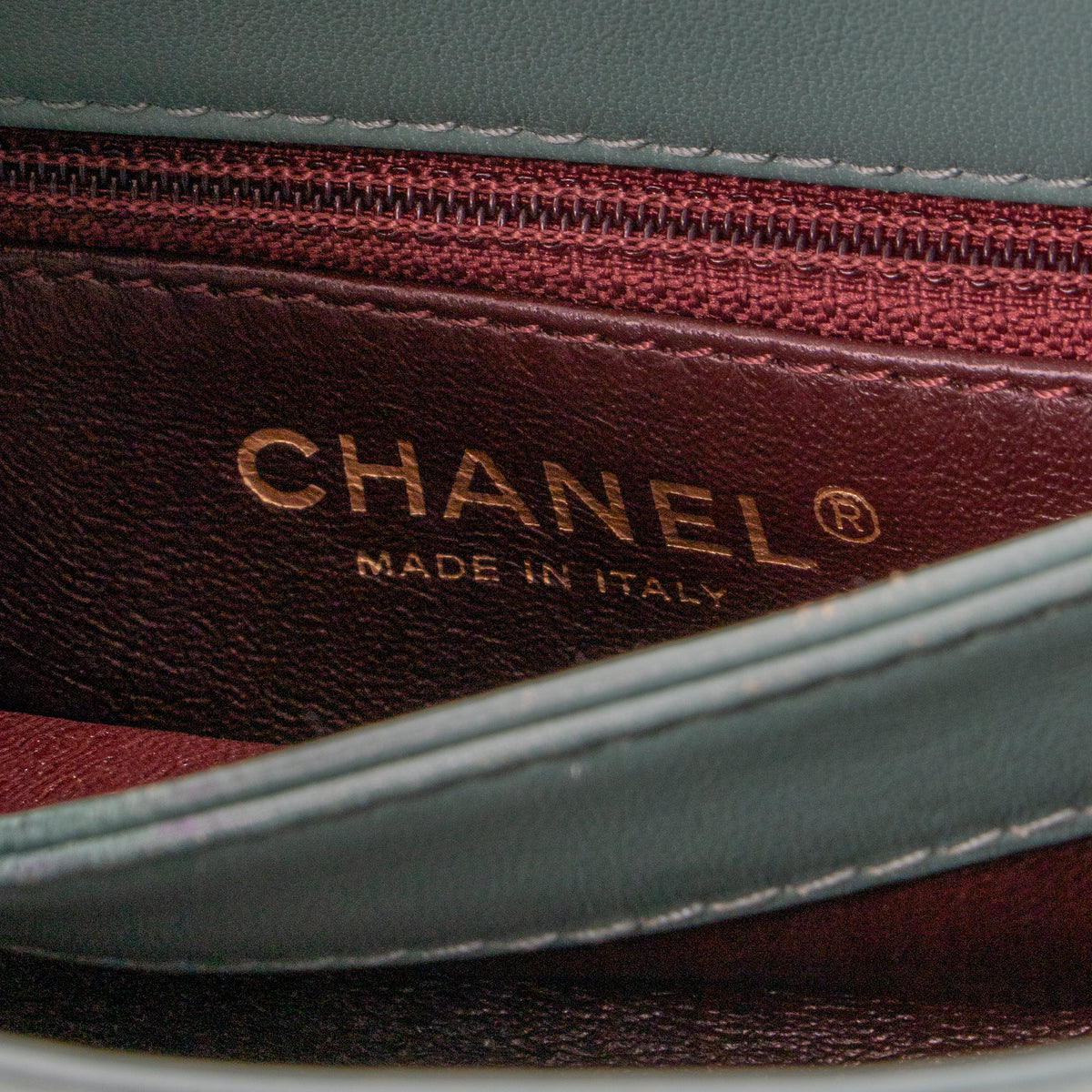 Shop this authentic Chanel Green Small Trendy CC Bag pre-loved on Labellov.com